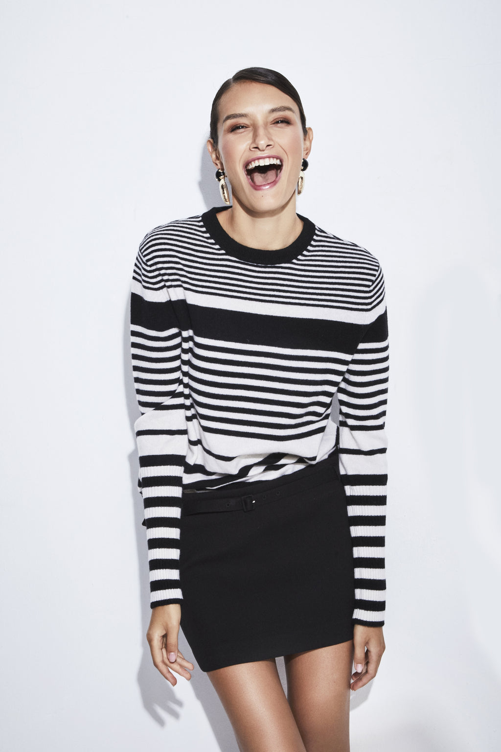 Aspen sweater - Black/White stripe