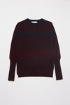 Aspen sweater - Bordeaux/Dark Grey stripes