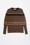 Aspen sweater - Mocha/Black stripes