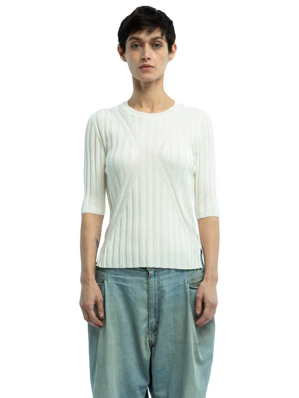 Luc Ribbed Short Sleeve Crewneck