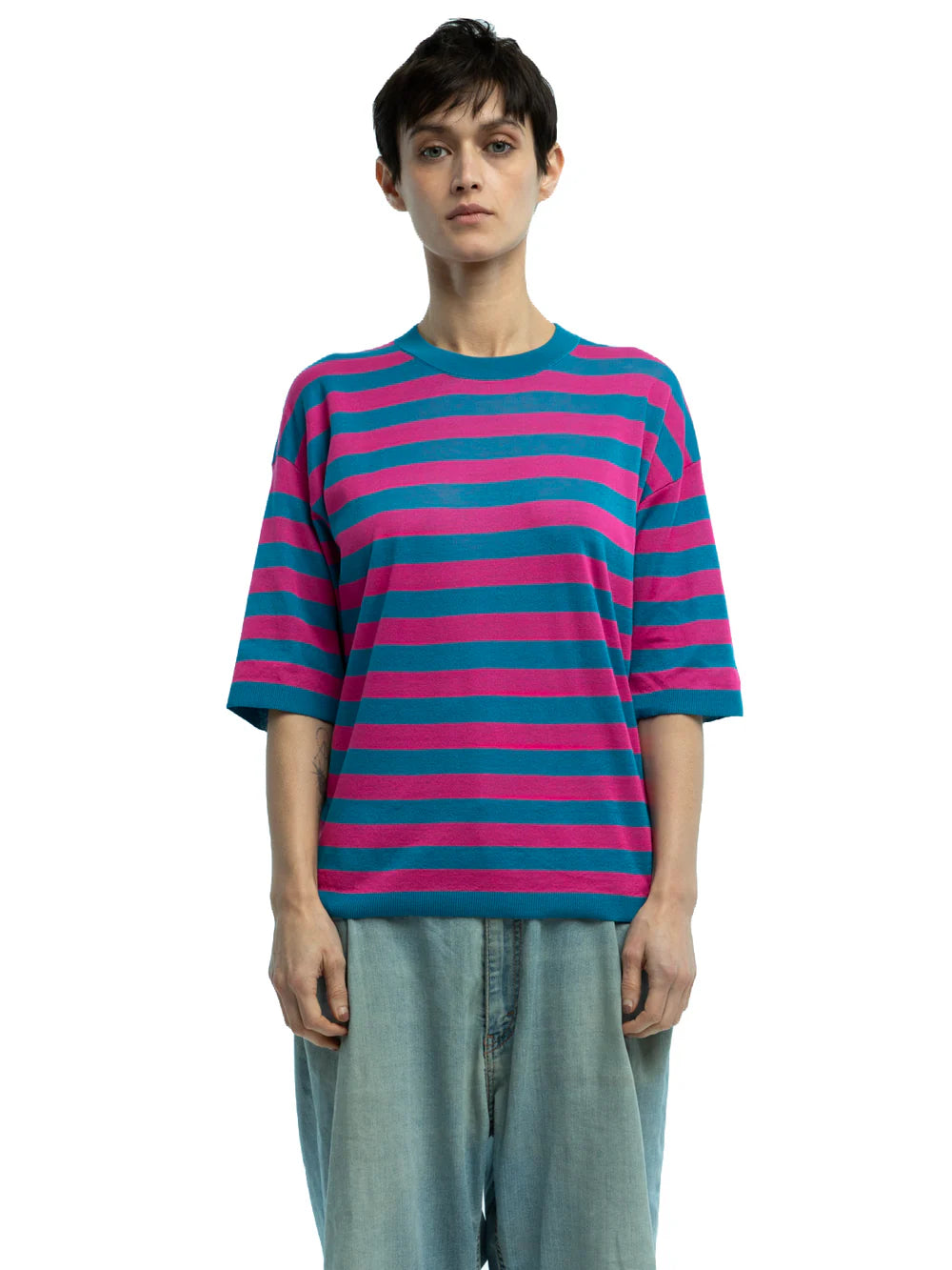 Andrea Striped Crewneck