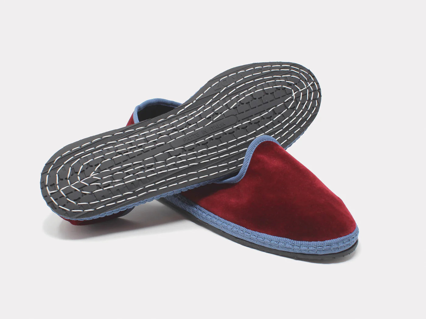 Furlane: Unisex Slippers - Bordeaux with Piping