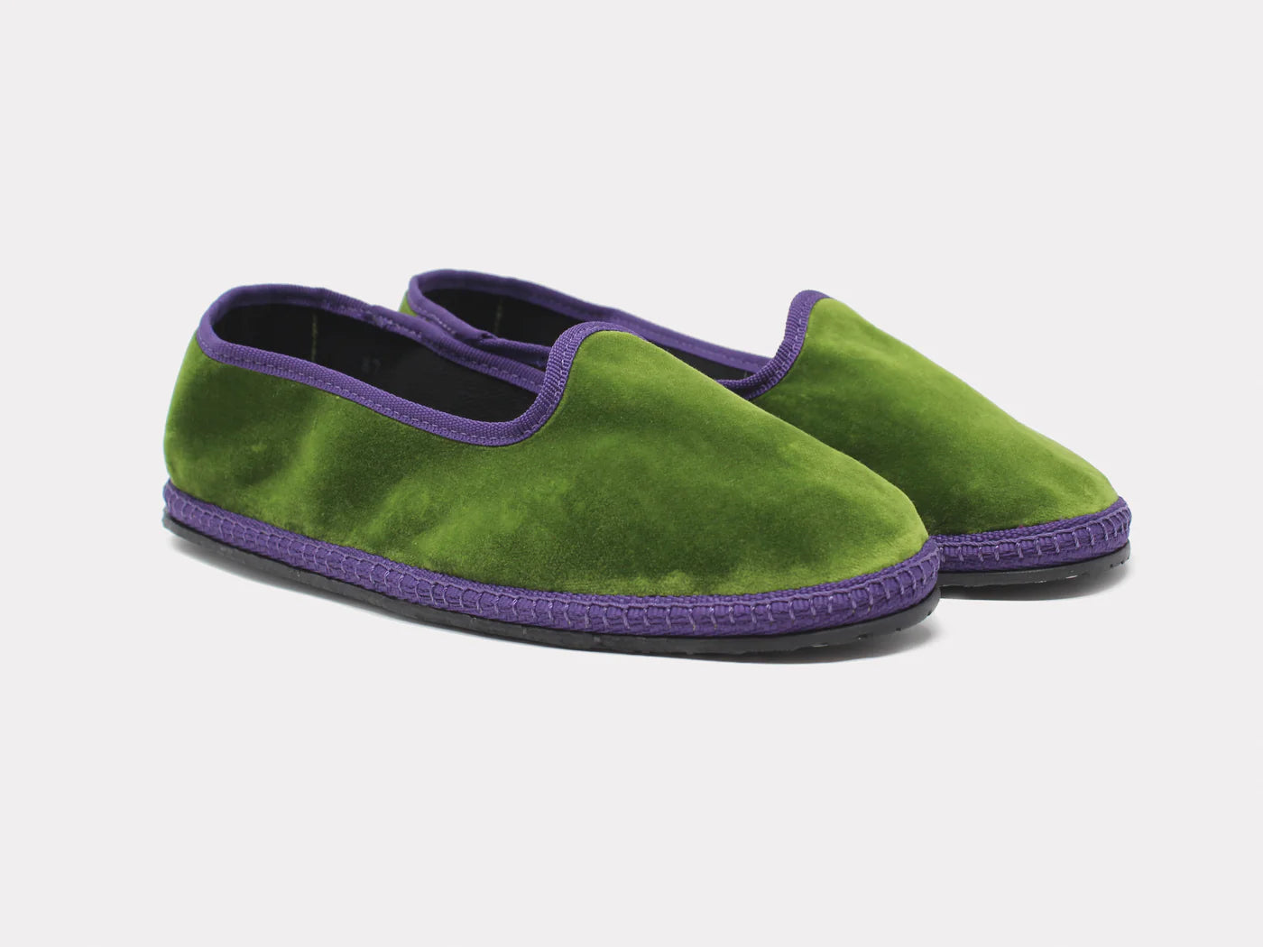 Furlane: Unisex Slippers - Green with Piping