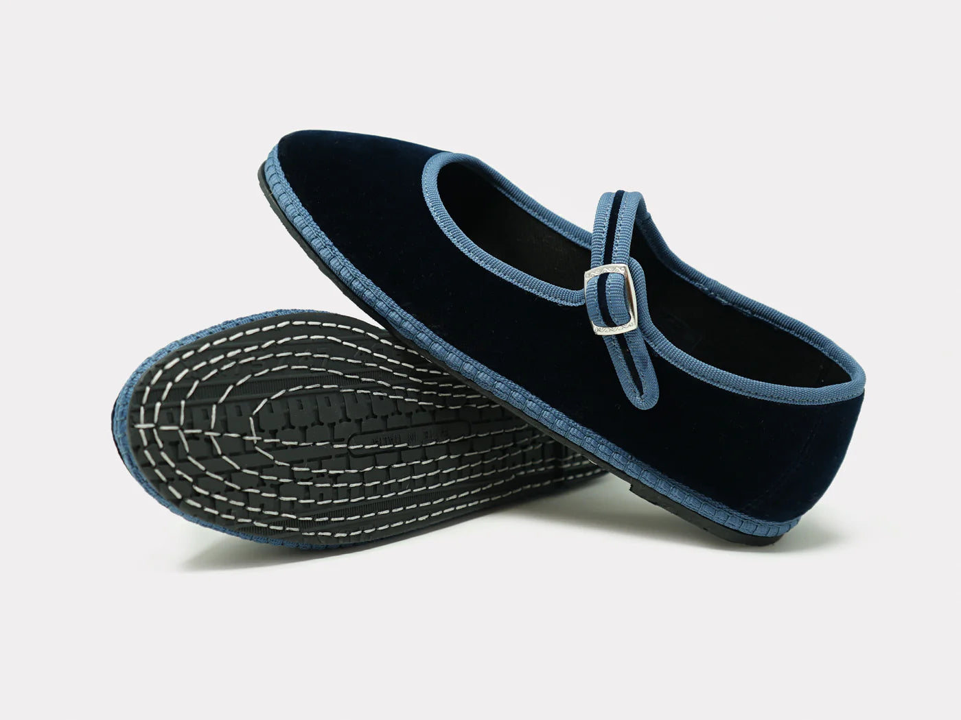 Furlane: Mary Jane Slippers - Navy