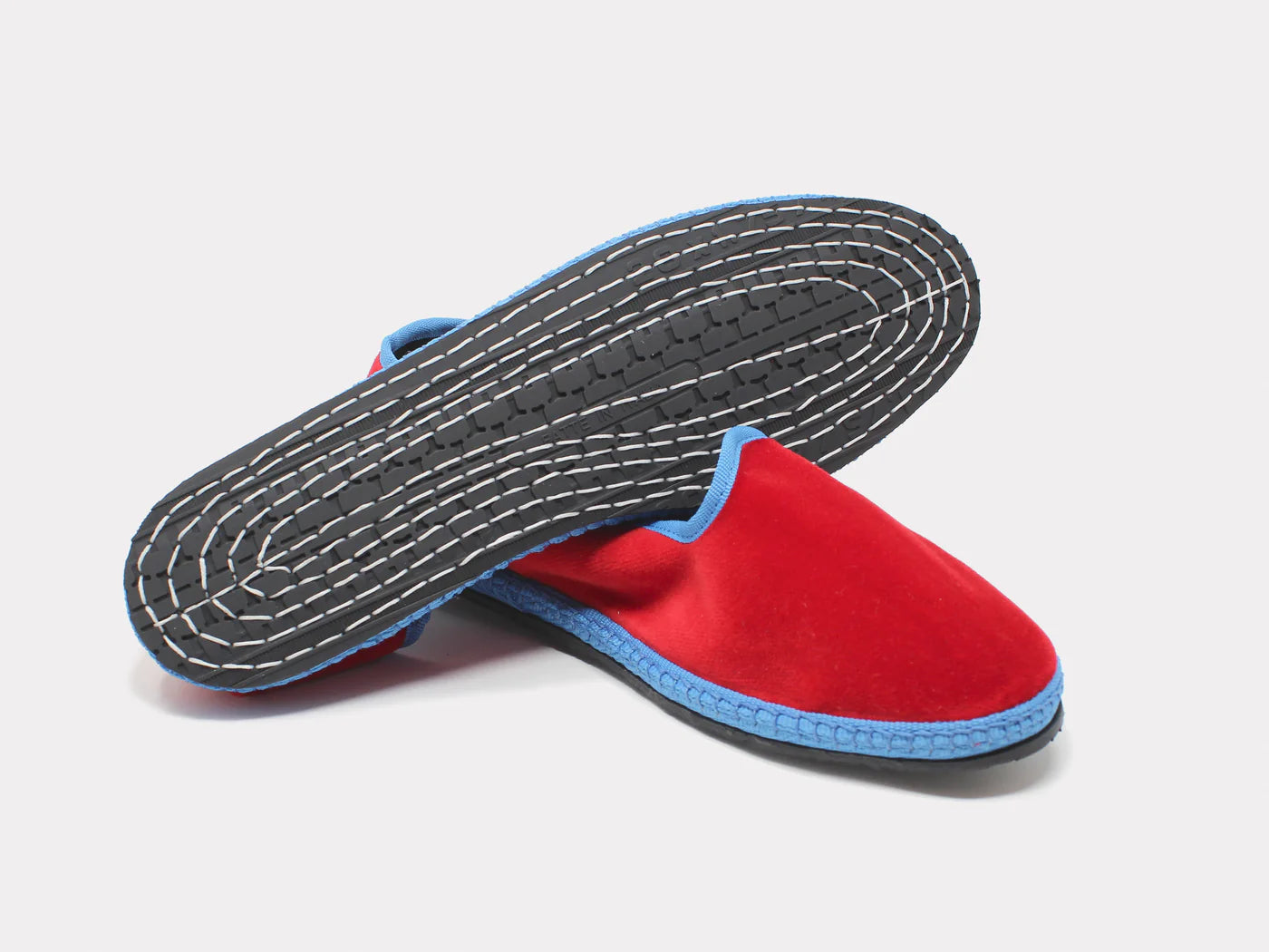 Furlane: Unisex Slippers - Red with Piping