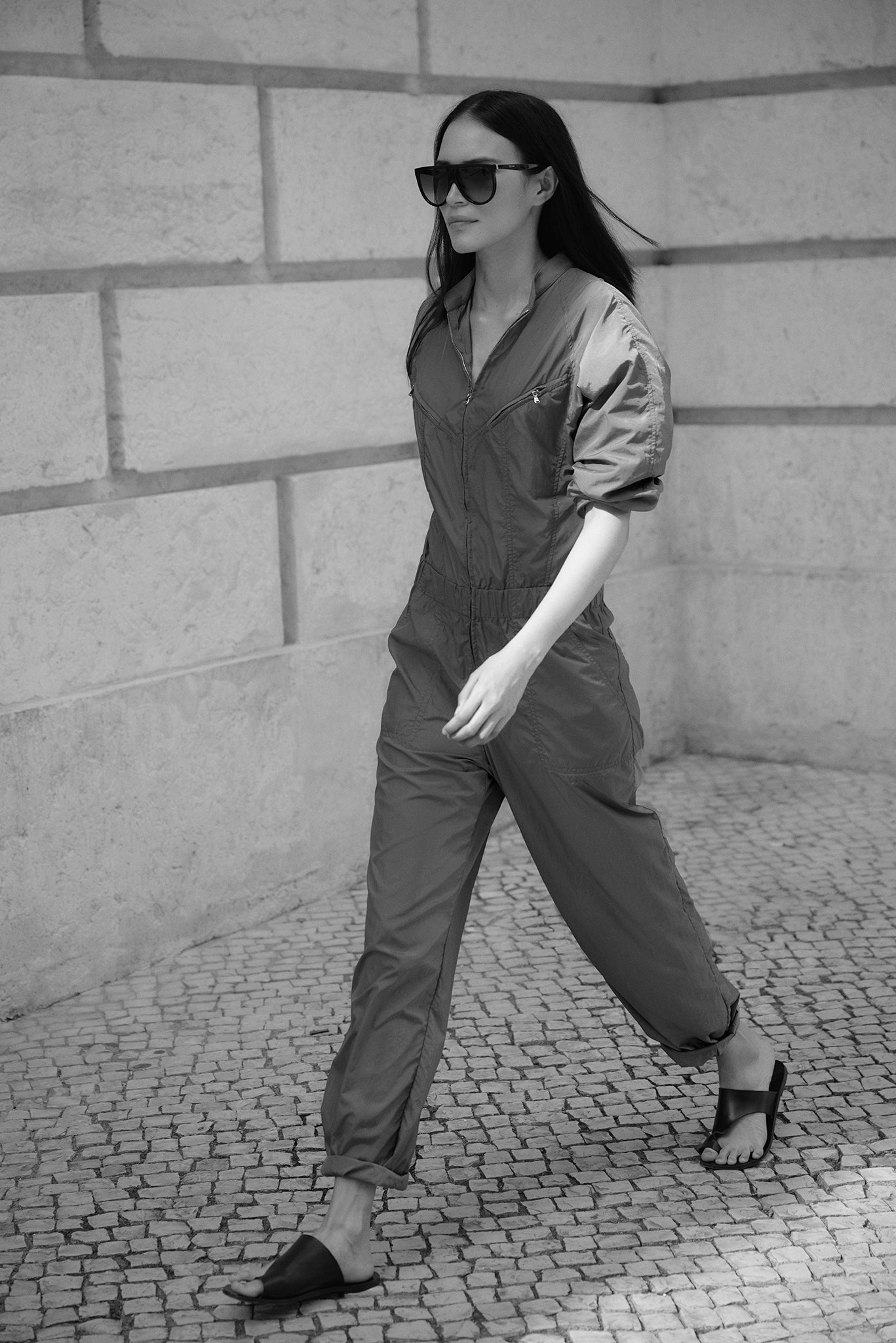 Amelia Japanese Eco Nylon Flight Suit - Navy