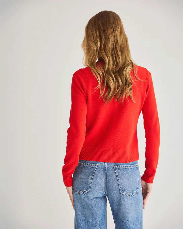 The Perry Cotton Cardigan - Bright Red