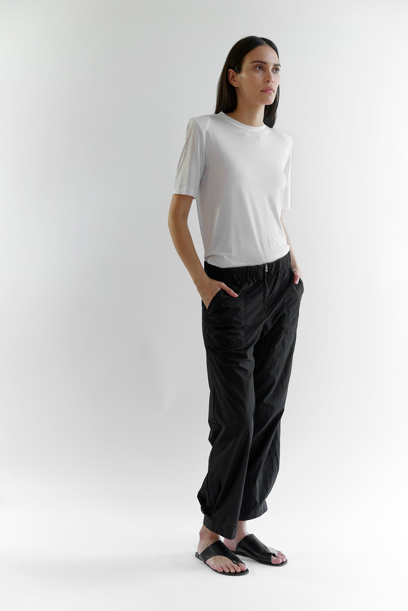 Naomi Japanese Eco Nylon Pant - Black