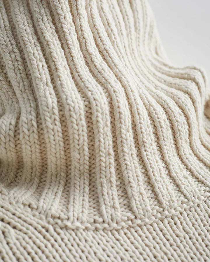 The Wynn Stripe Cotton Turtleneck - Ivory