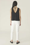 HEAVY CREPE SLEEVELESS TOP - BLACK