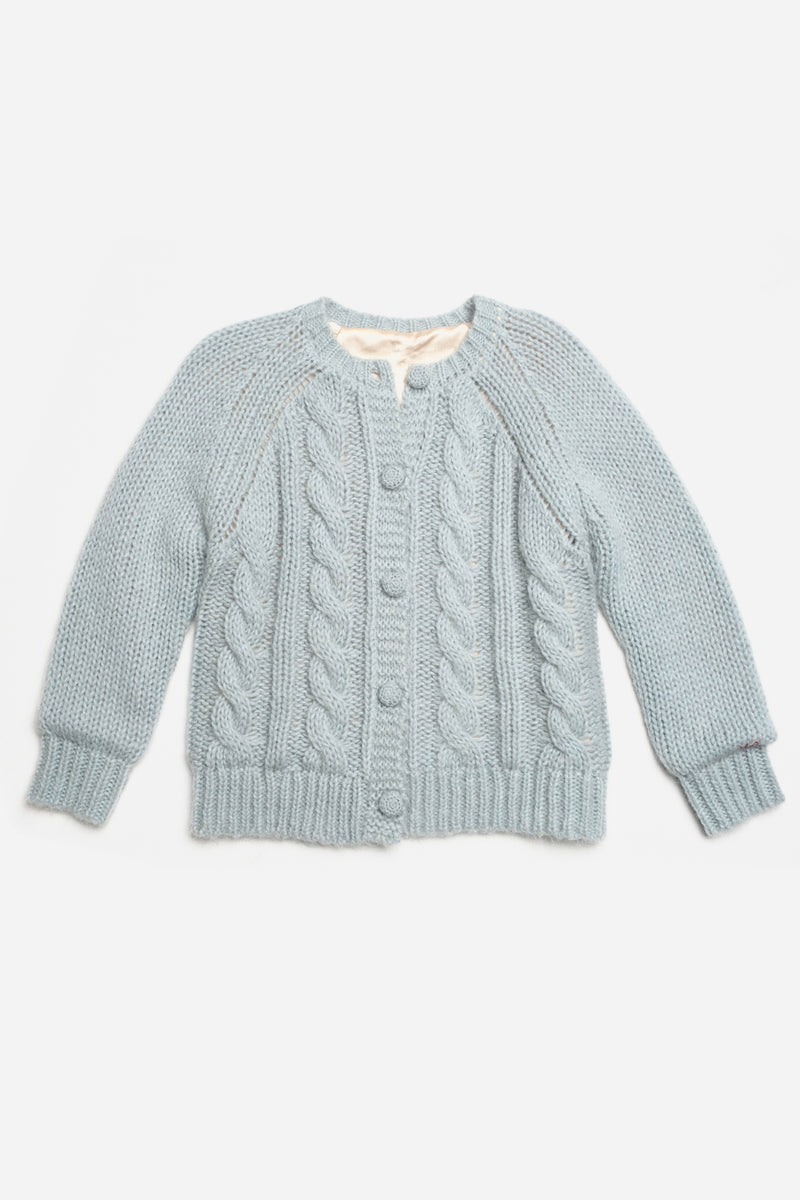 MOLLY CABLE CARDI- LIGHT BLUE