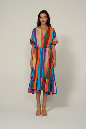 DEBBIE MIDI DRESS- POP MULTI KUTNU