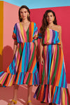 DEBBIE MIDI DRESS- POP MULTI KUTNU